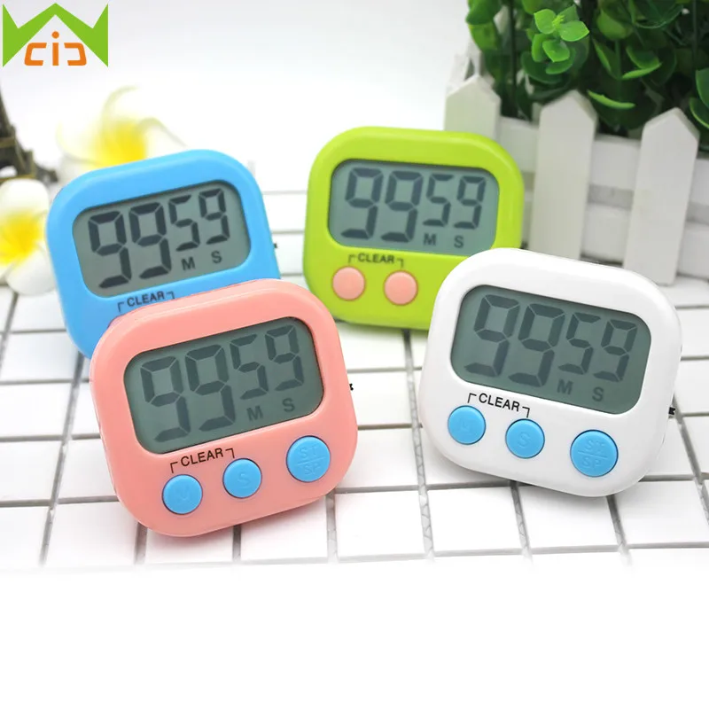 

WCIC Plastic Kitchen Timer LCD Screen Cooking Timers Magnetic Countdown Alarm Clock Digital Time Reminder Kitchen Accessories
