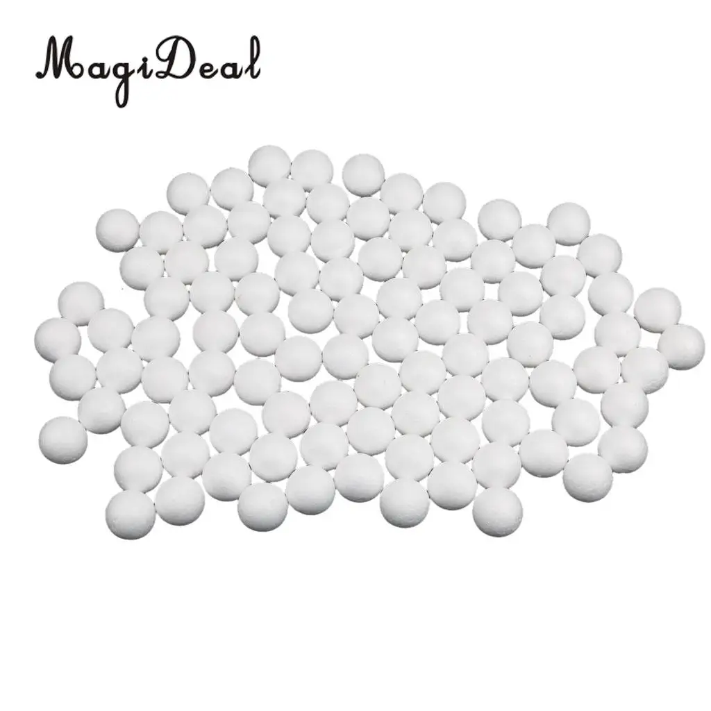 MagiDeal 100pcs Моделирование Ремесло полистирол пены шары для DIY рождественской вечеринки украшения ремесленные проекты подарки 25 мм-белый