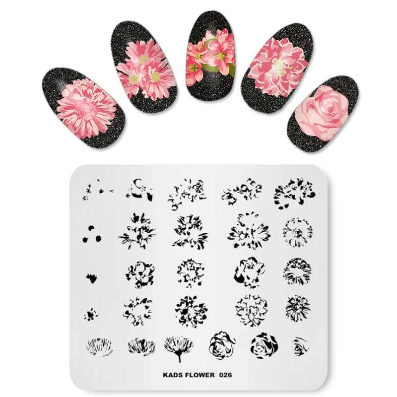 flower 26 AriesLibra 34 Дизайн ногтей штамповки пластины животные цветы фестиваль Дизайн Польский штамп шаблоны трафарет рисунки для маникюра - Цвет: flower 26