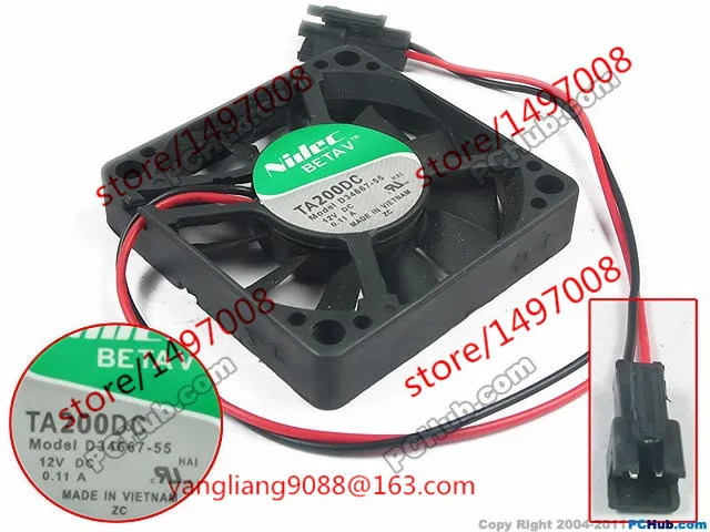Охлаждающий вентилятор для сервера Nidec D34667-55 TA200DC HAI DC 12 В 0 11 А 2 провода 50x50x10 мм |