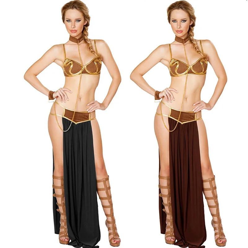 

Sexy New Carnival Women Star Wars Cosplay Party Halloween Costumes Sexy Princess Leia Slave Costume