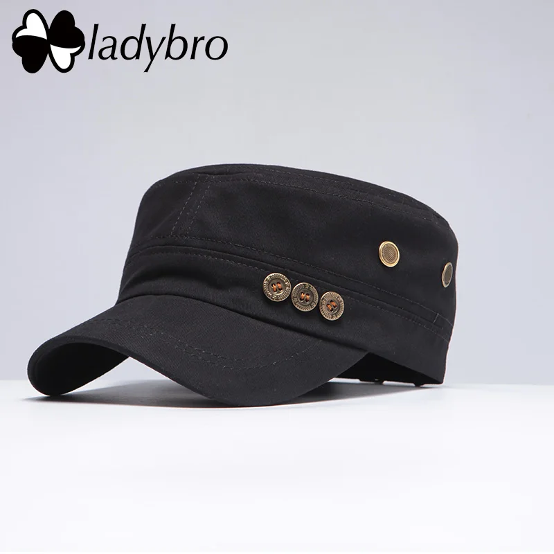 Ladybro мужская шапка, кепка брендовая бейсболка женская бейсболка Gorra Мужская дышащая солнцезащитная Кепка регулируемая бейсболка Плоская Шляпа кость - Цвет: 001 black