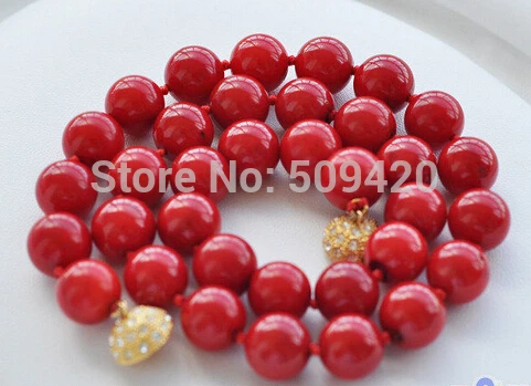

Wholesale>>> AAA 18" 12mm red round coral bead NECKLACE #@