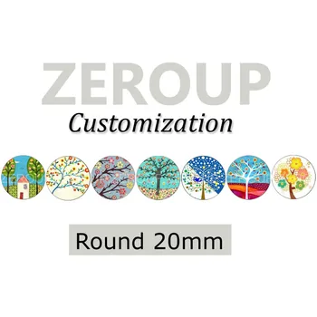 

ZEROUP Professional customized services 20mm round pictures glass cabochon mixed patterns jewelry components 116pcs/lot