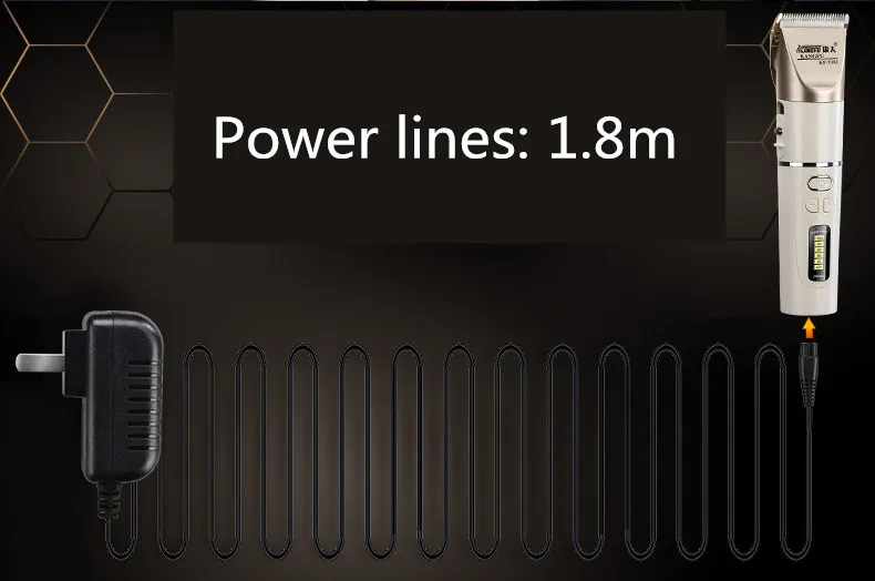 Aparador de Pêlos Bateria de Lítio Exibição de Energia Novo Clipper Recarregável Fine-tuning Carga Rápida Lâmina Cerâmica 100-240 v 2200 Mah 8 Aparadores de pelo