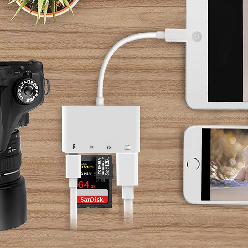 TF SD USB адаптер для iPhone X 7 8 Plus зарядное устройство синхронизации данных OTG 3 0 камера