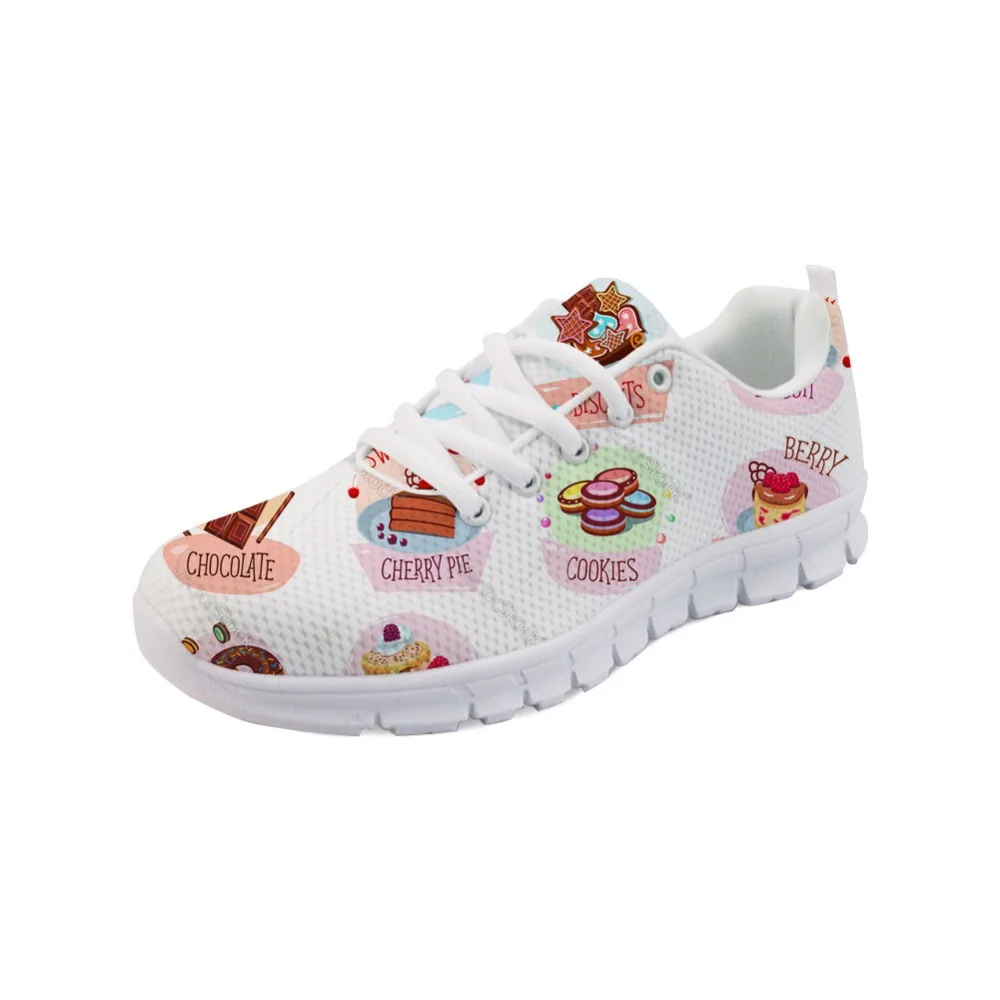 

Noisydesigns 2019 New Spring Walking Flats Breathable Female Shoes Woman Pink Ice Cream Casual Sneakers Chaussures Femme Sapato