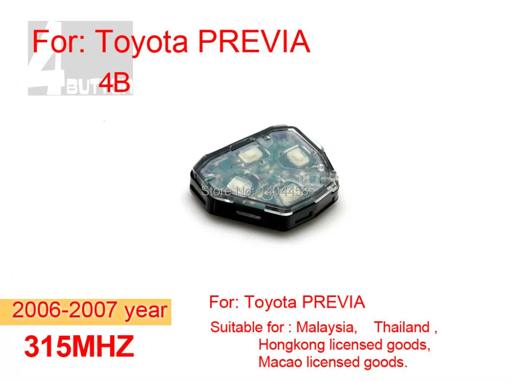 High Quality, car alarm remote 4 button 315MHZ (2006-2007) for Toyota Previa,electronics for cars,free shiping