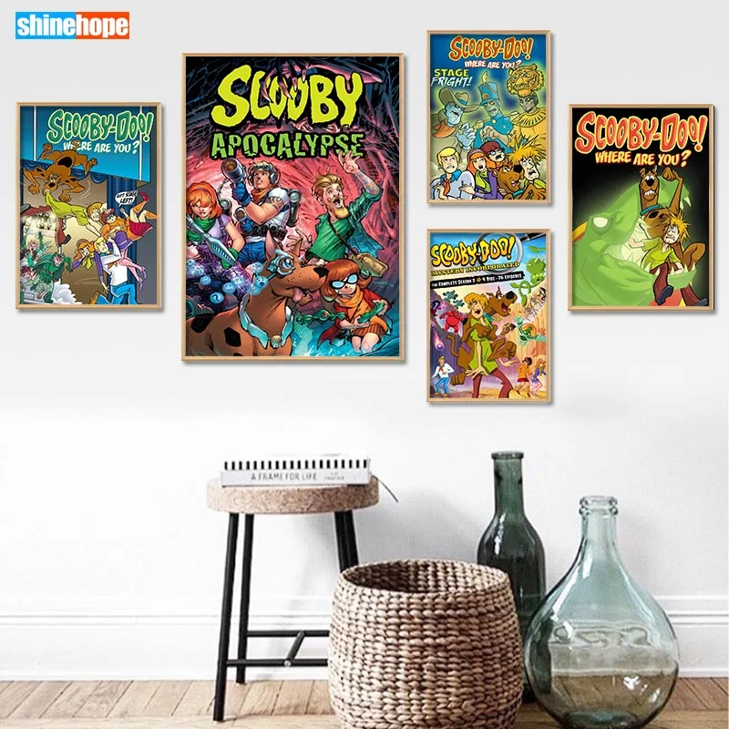 

Custom Scooby Doo Canvas Poster 27X40cm30X45cm Home Decor Canvas Printing Silk Fabric Print Wall Poster No Frame