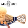 MAHOOSIVE Pocket Square Handkerchiefs Wood Bowtie Cufflinks Set For Men Business Suit Hanky Neckwear Wooden neckties Bow Ties ► Photo 1/6