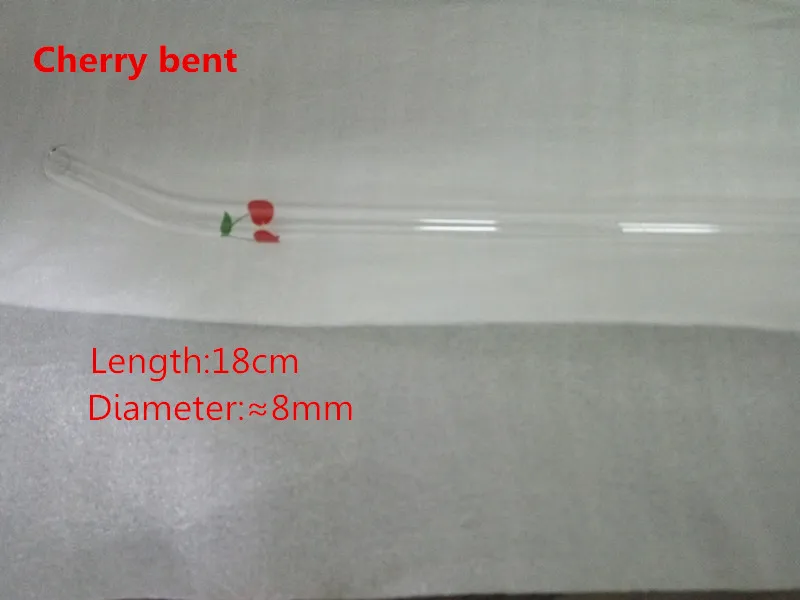 1 шт. трубочка для стаканов многоразовые соломинки Красочные цветы соломы стекло изогнутая Солома для горячего чая кофейные трубочки для сока с кисточкой - Цвет: bent cherry