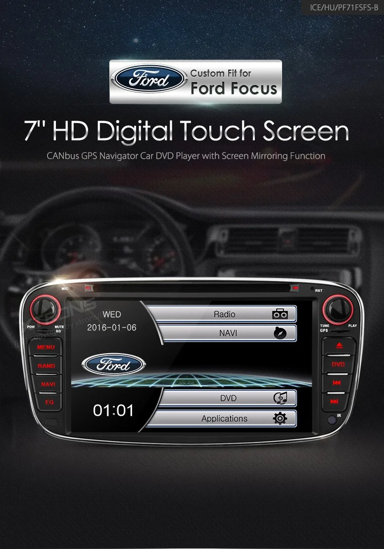 Clearance XTRONS 7" HD Radio 2 din Stereo Car DVD Player GPS For Ford Kuga 2008 2009 2010 2011 2012/Galaxy II Focus II Mondeo C-Max S-Max 0