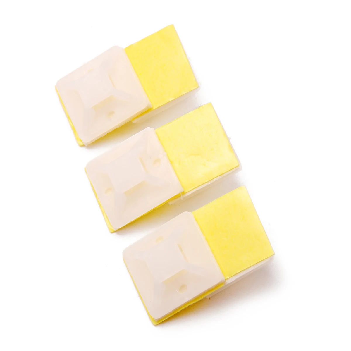 100 PCS/BAG Cable Tie Base Mounts Clamps Clip White Self Adhesive Tape Cable Wire Zip Tie Mounts Bases Wall Holder