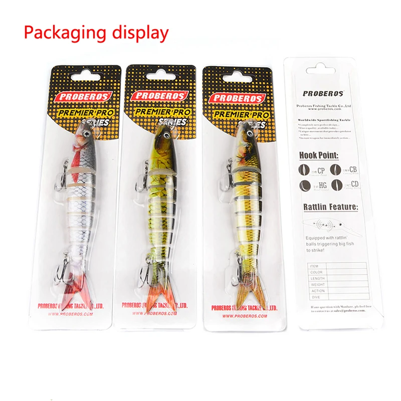

8 Sections Fishing Lures 19.00g / 13.28 cm-5.23 " Plastic Bait Fishing Lures # 6 of Equipment Hook Fishing 1 pc New