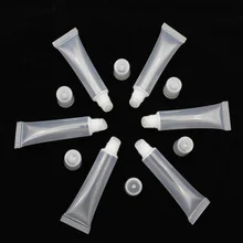 50/100/200 шт. 8 мл блеск для губ прозрачный пластиковый мягкий шланг трубка пустой Портативный Сжимаемый бальзам для губ краска масло многоразового использования контейнеры