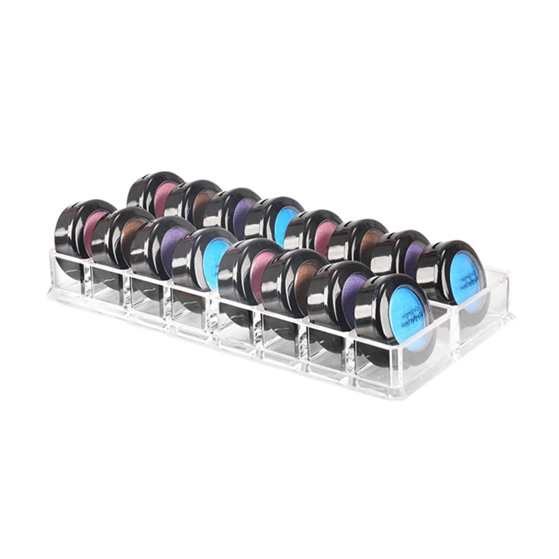 Acrylic Lipstick Holder 16 Slots Powder Storage Box Transparent Makeup Organizer Eyeshadow Blush Sample Display Shelf Case | Дом и сад