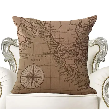 

New Vintage 18" Square world maps pillow Cotton linen throw pillows Cases