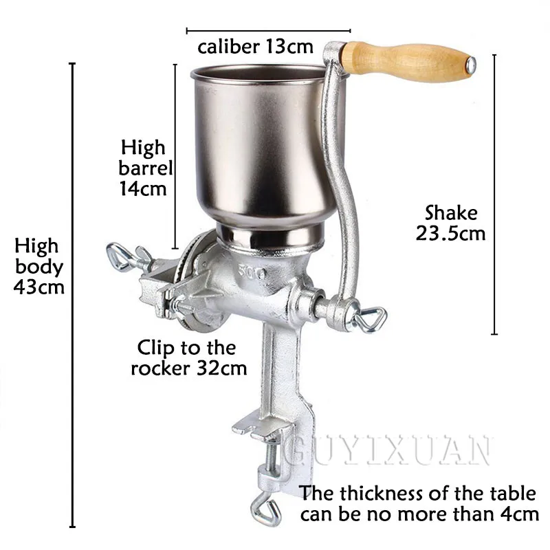 Household manual grinder hand shake food corn coffee bean grinder stainless steel grinder manual coffee bean grinder