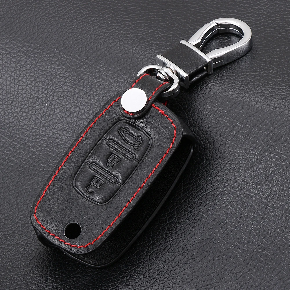 

Car folding key Leather Case for LADA Sedan Largus Kalina Granta Vesta X-Ray XRay Remote Key Fob Cover Protect Set