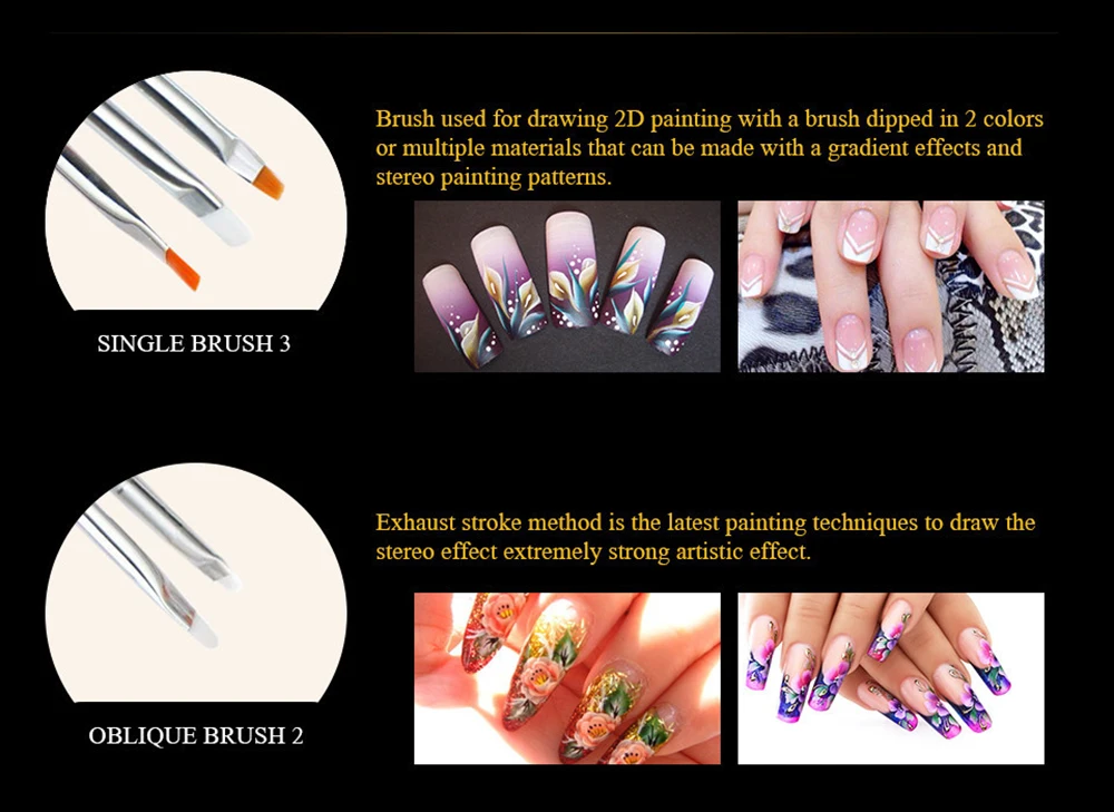 Pinkiou ногтей Кисточки расставить Живопись Рисунок Pen Set Лаки для ногтей устройство для маникюра Дизайн ногтей Дизайн