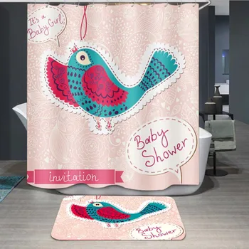 

3D Number Print Waterproof Shower Curtain Polyester Fabric Bath Curtain Home Bathroom Curtains with 12 Hooks Shower Curtains