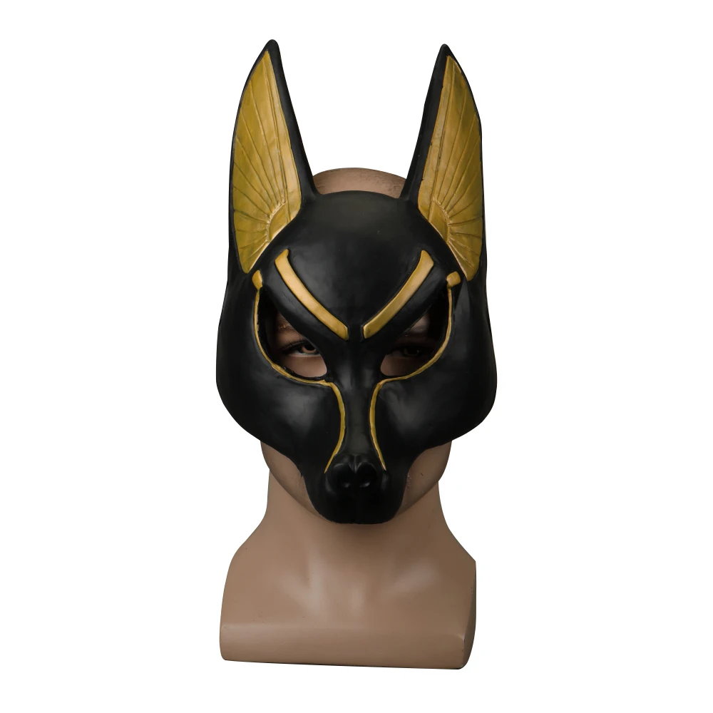 Egyptian Anubis Cosplay Face Mask Latex foam Canis spp Wolf Head 