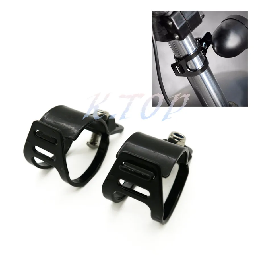 Motorcycle Black Billet Aluminum Turn Signal Light Brackets Fork Mount