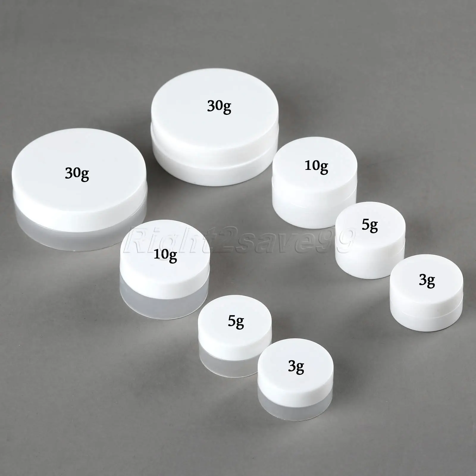 5 قطعة المحمولة البلاستيك فارغة التجميل الجرار 3g 5g 10g 30g عبوات كريم التجميل زجاجة الأواني واضح الأبيض ماكياج الشفاه بلسم مربع