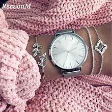 RscvonM Minimalism Bracelet For Women Dainty Gifts BFF Jewelry Friendship Alloy Silver Colour Ananas Bracelets sets