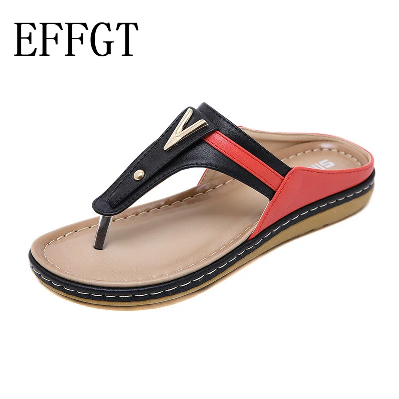 

EFFGT 2019 Summer Women Shoes Flip Flops Ladies Beach Sandals Women Sandals Flat Women Flip Flops Fashion Luxury Brand C314