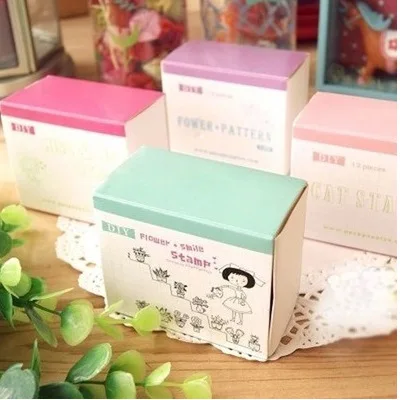 

Hot Selling Newest 2019 Korean DIY Seal Cute Match Box Diary Seal Selections Girl Transparent Clear Stamps Stamp Set