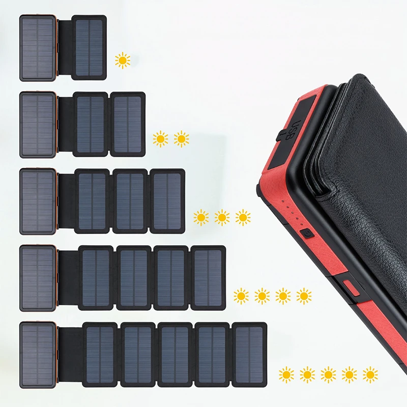 Открытый Складной Водонепроницаемый Солнечная Панель зарядное устройство портативное Qi Беспроводное зарядное устройство светодиодный солнечный внешний аккумулятор 20000 мАч для телефонов