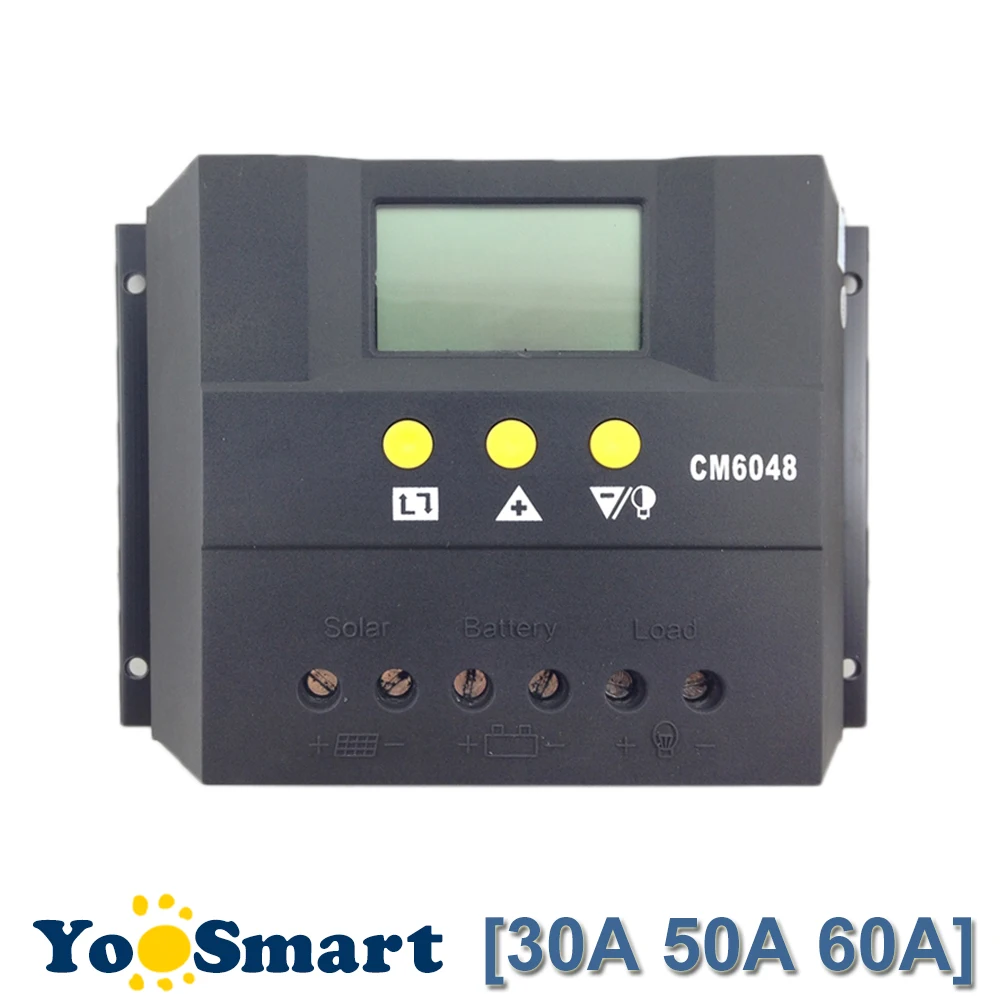 

PWM 30A 50A 60A Solar Charge Controller 12V 24V Auto LCD PV Panel Battery Charge Controller Solar System For AGM batteries
