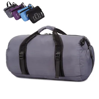 

ZYJ Men Women Foldable Fitness Travel Duffel Bags Light Weight Waterproof Sport Folding Crossbody Shoulder Tote Bag