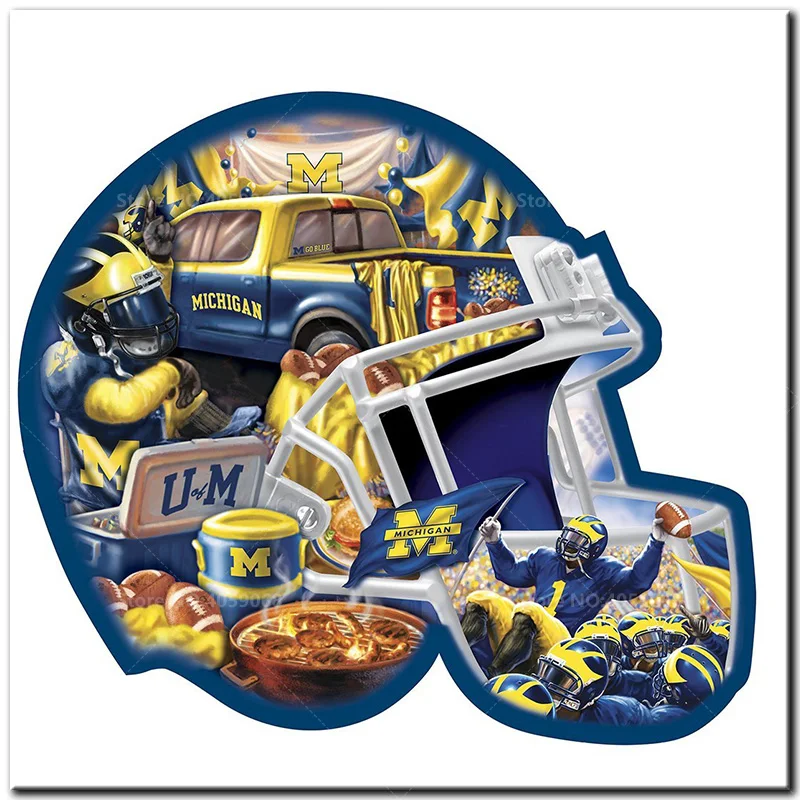

5D DIY diamond Painting full square drill embroidery Michigan Helmet Diamond Mosaic Cross Stitch Home Decor Gift C1120