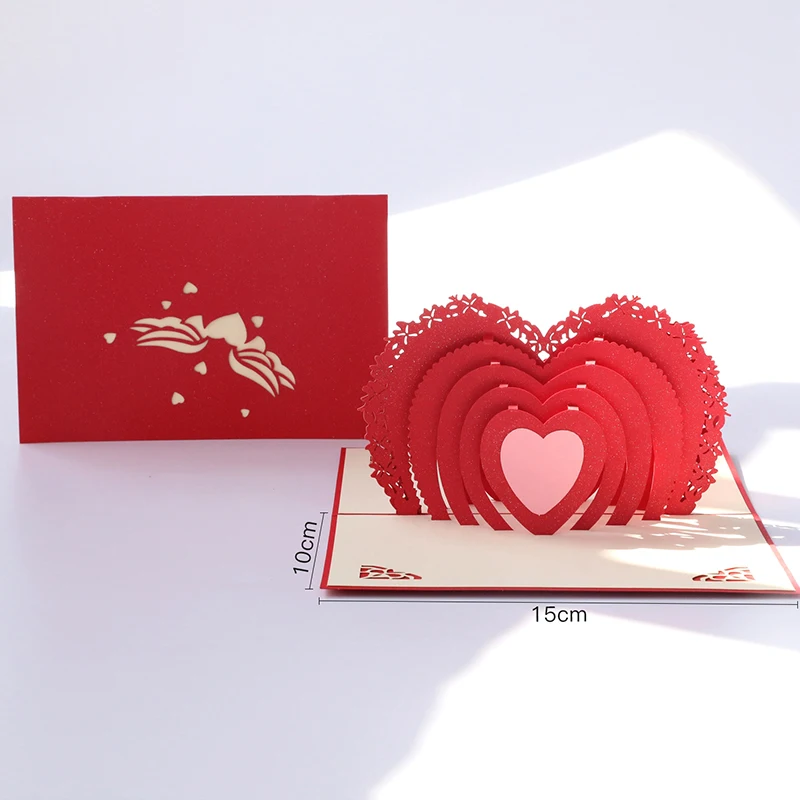 3D Свадебное приглашение всплывающие поздравительные открытки на день рождения рождественские подарочные открытки на заказ лазерная резка сердце пустые брачные любовные письма сообщения