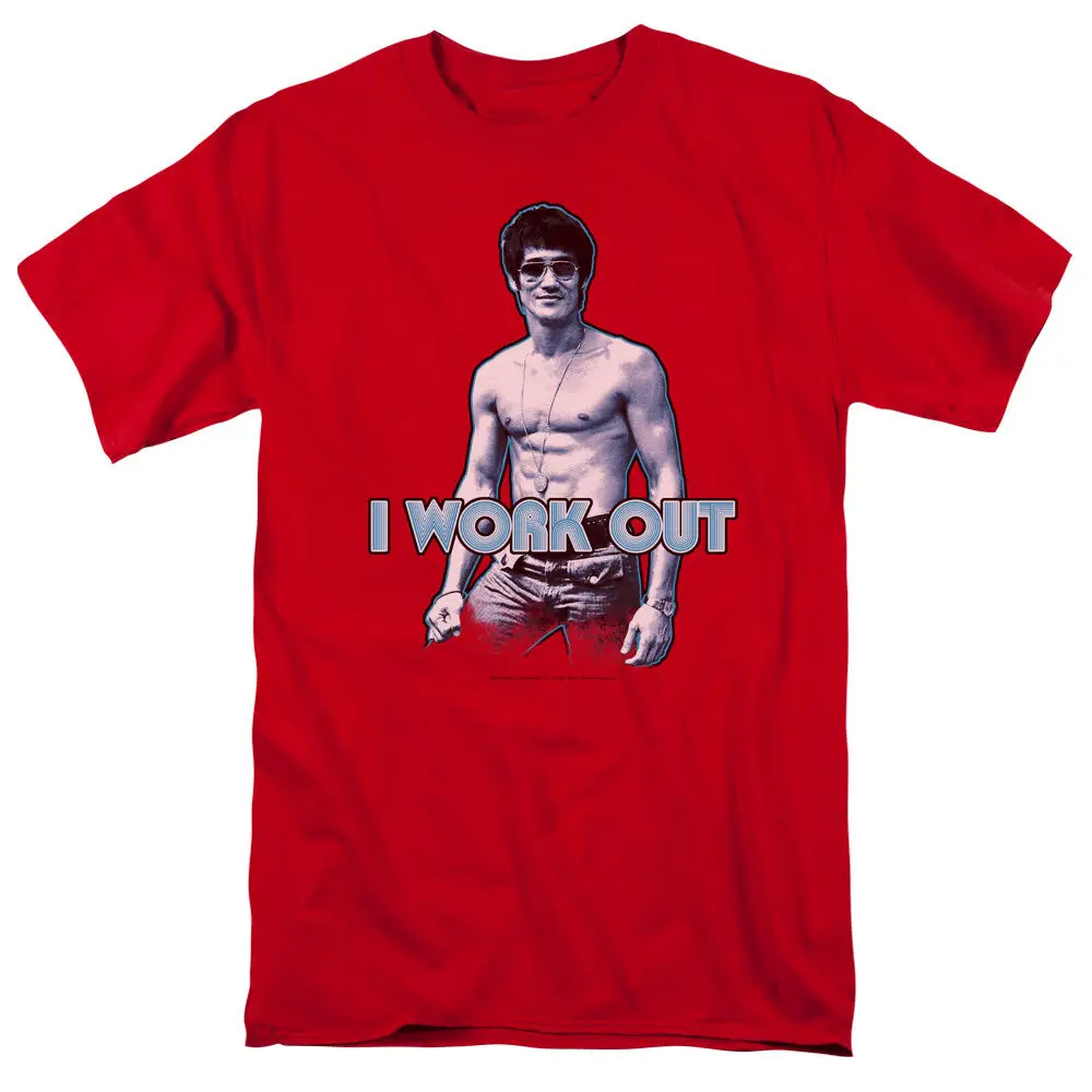Bruce Lee Ripped in Jeans &amp Shades I Work Out Licensed Tee Shirt Adult S-3XL | Мужская одежда