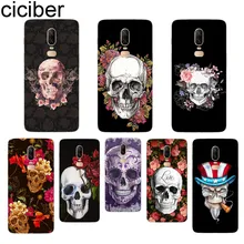 ciciber Flower Skull Phone Case For Oneplus 7 Pro 6 5 T Soft TPU Back Cover Clear Coque for 1+7 Pro 1+ 6 1+5 T Fundas Shell Capa