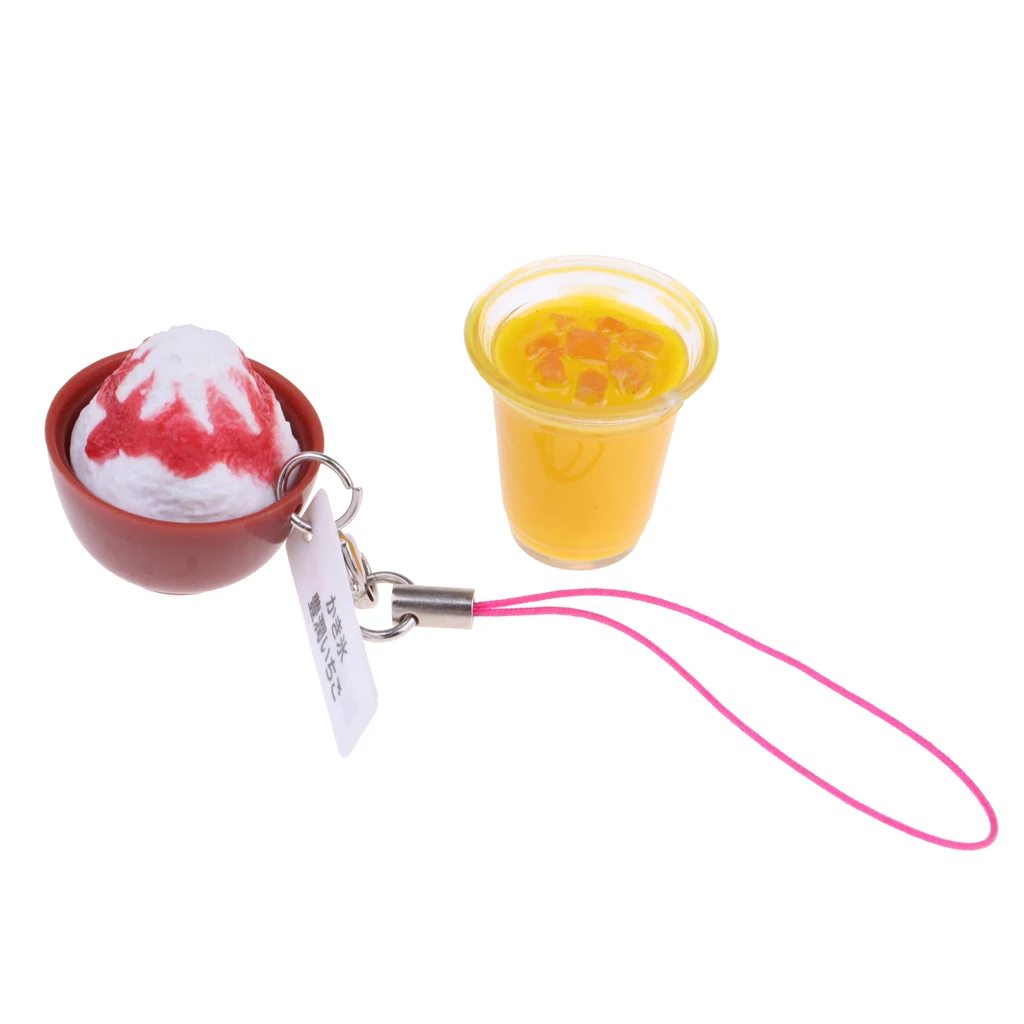   2Pieces 1/6scale Doll House Miniature Kitchen Decoration Tea Cake Dessert Food Kit Kids Toys Keychains