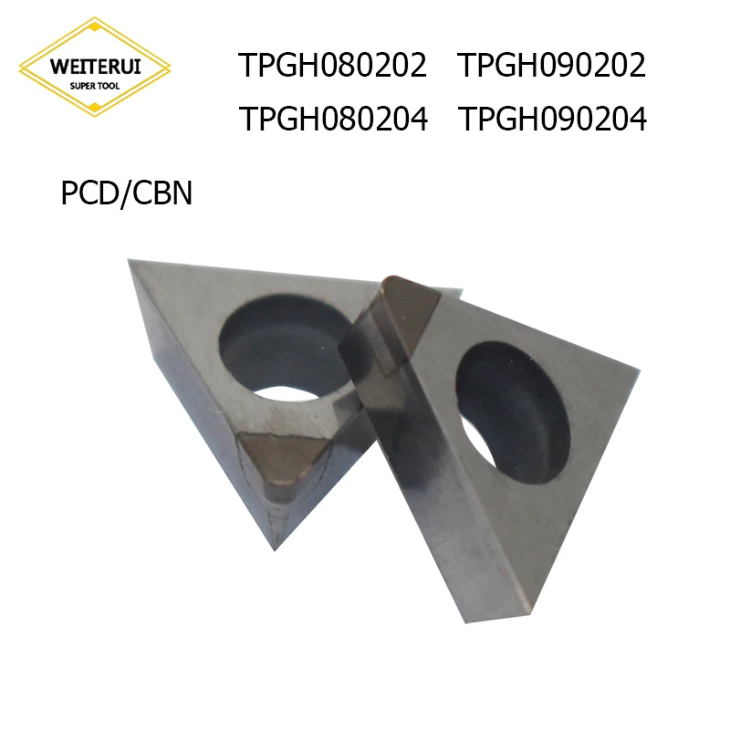 

1Pc TPGH080202 TPGH080204 TPGH090202 TPGH090204 PCD CBN Diamond Inserts Blade Turning Tool Lathe Tool For CNC