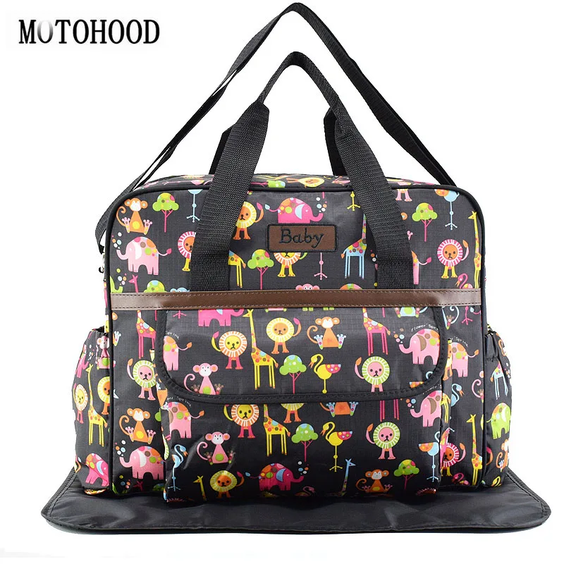 

MOTOHOOD Animal Prints Baby Diaper Bag For Mom High Capacity Baby Changing Nappy Bag Organizer Multifunction Mummy Bag 40*16*30
