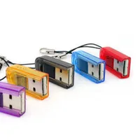פלאש זיכרון microsd 10pcs / הרבה USB Mini 2.0 קורא כרטיסי זיכרון Micro SD MicroSD TF פלאש עבור Multicolors טלפונים ניידים iPhone (5)