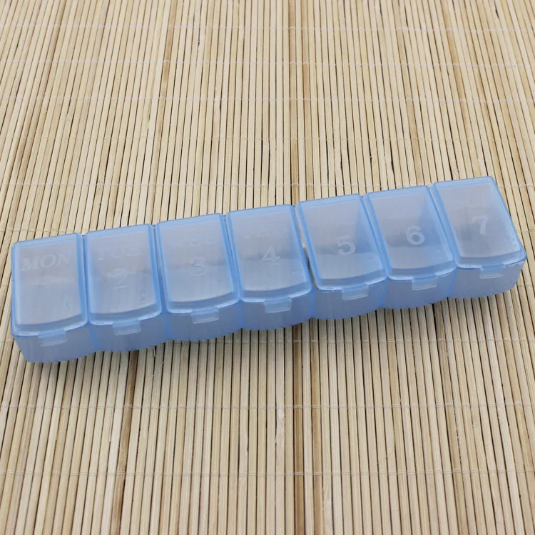 1 шт. 3 цвета 7 дней в неделю таблетки, капсулы, медицинский препарат коробка держатель для хранения Органайзер Контейнер Чехол Коробка для таблеток разветвители - Цвет: Blue