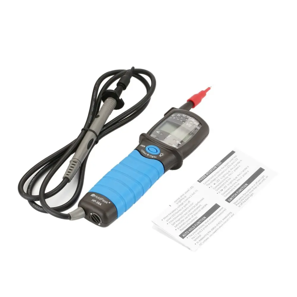 

HP-38A Pen Type Digital Multimeter HoldPeak Voltage Tester 2 Pole Voltage Tester With Display Auto Hold Testing Data