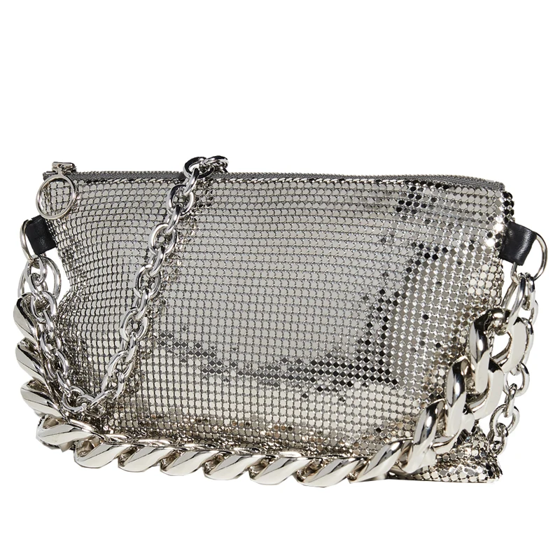 

Women's Bag 2019 New Handbag Metal Chain Slant Handbag High Quality PU Fashion Women's Bag