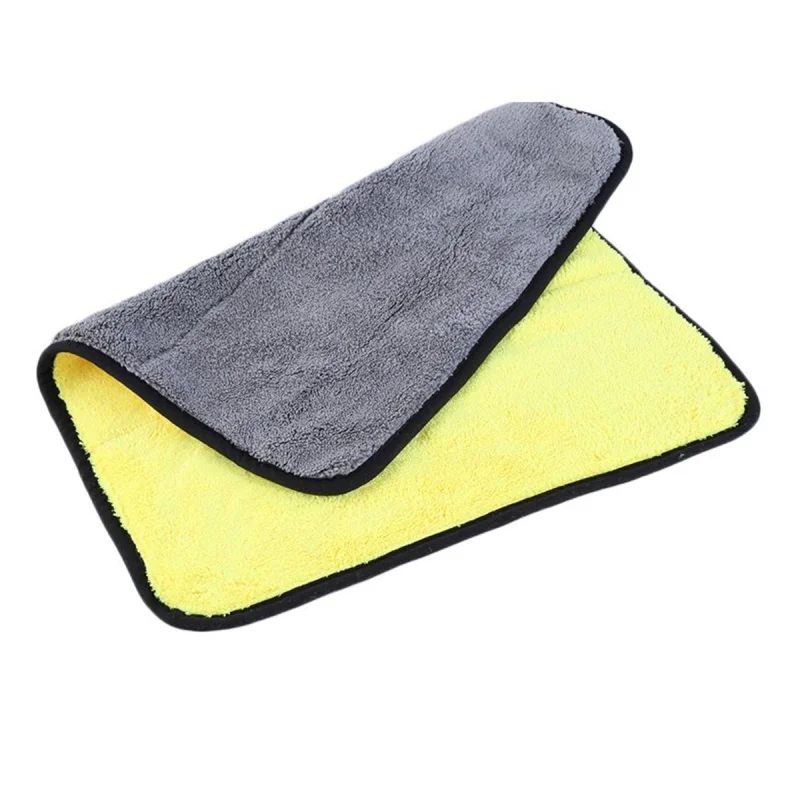 

1 x Durable Soft Polyester Yellow and Grey Cleaning Towel for Car Table Window Mirror Washing Cloth Home Cleaning Helper 45*38cm