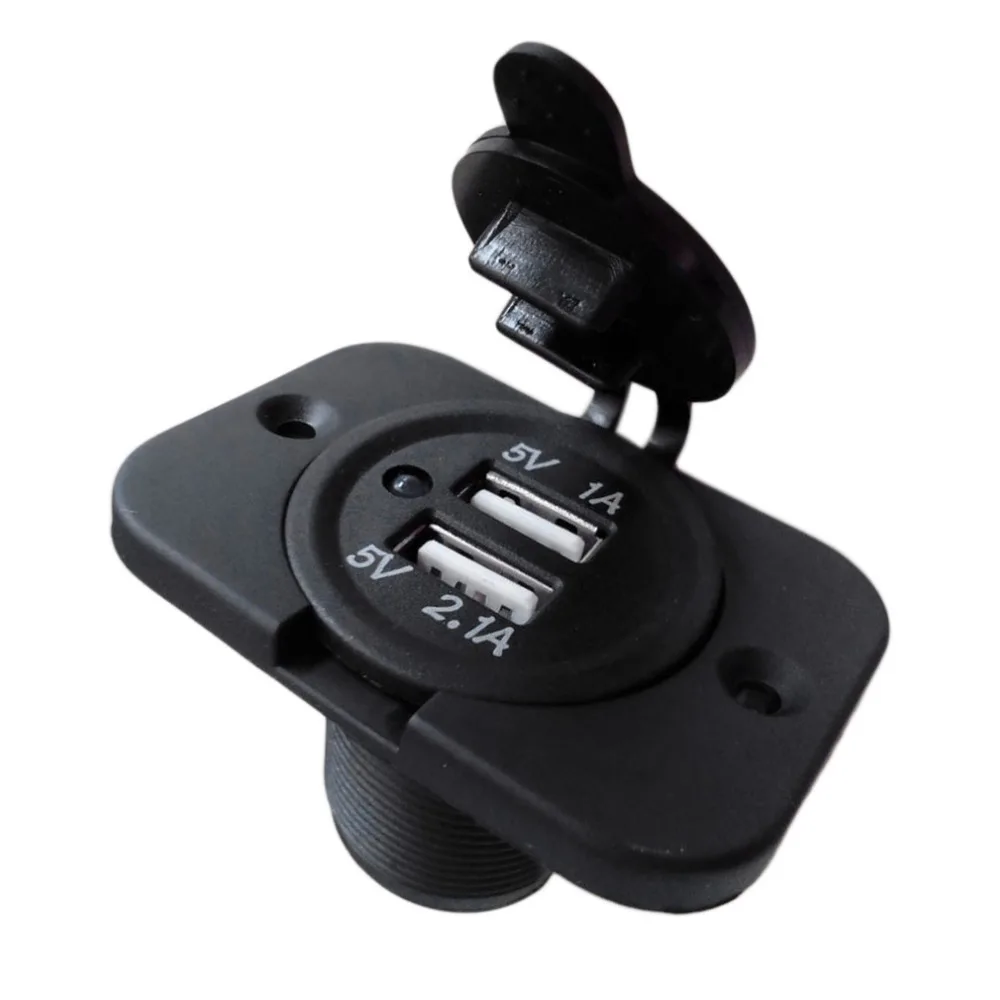 

12V Dual USB Charger 1PC Power Socket Outlet Plug Panel Mount Boat Truck Auto