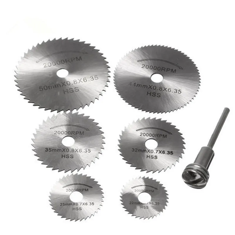 7 шт. Мини HSS круговой пилы роторный инструмент для Dremel металлический резак набор электроинструментов для резки древесины диски