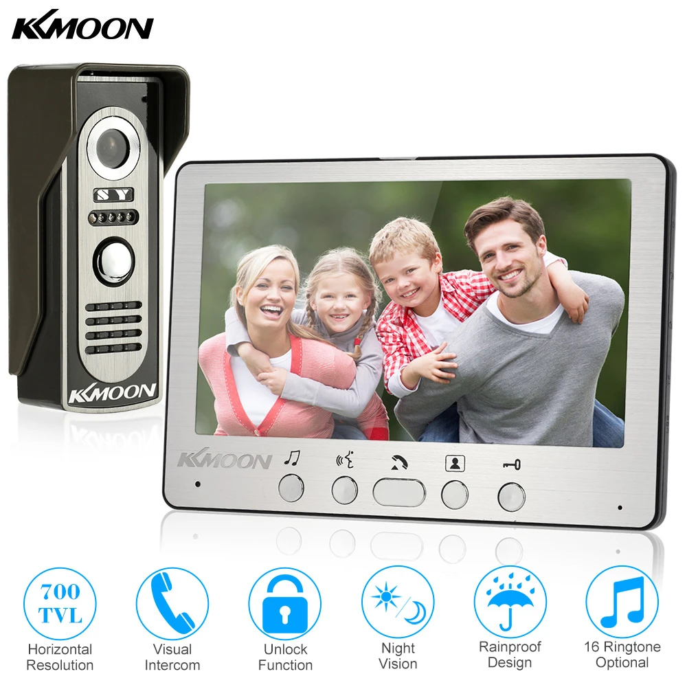 KKmoon 7'' TFT LCD Wired Video Door Phone Visual Video