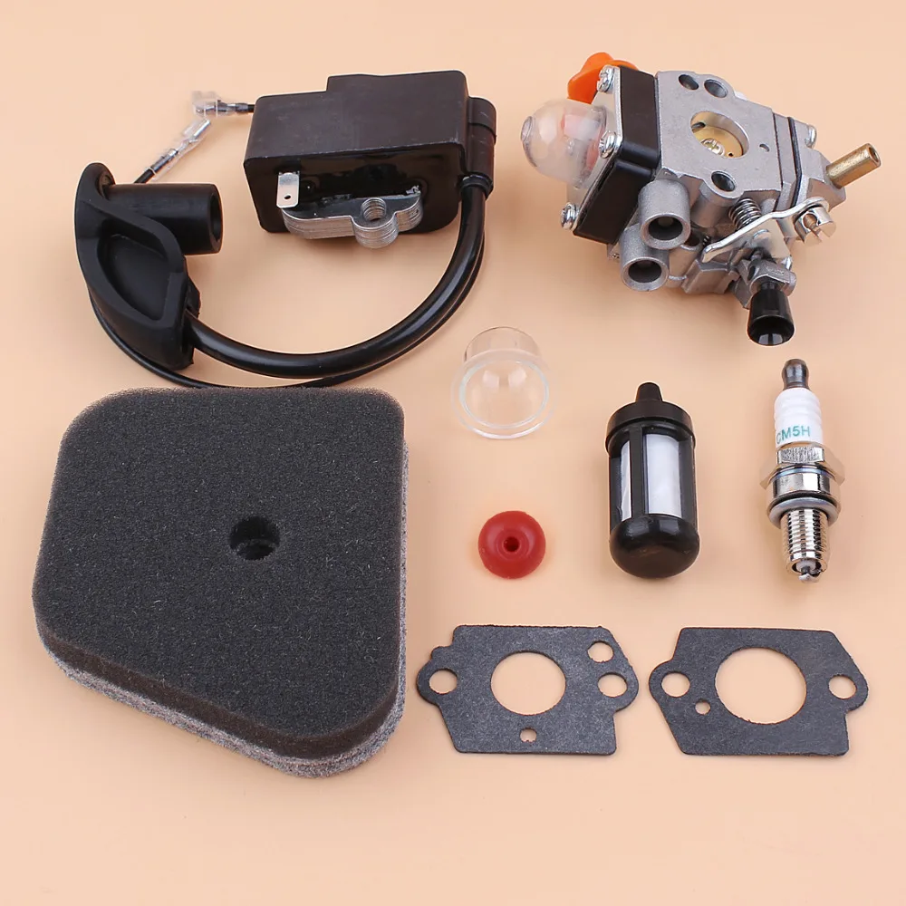 Carburetor Ignition Coil Air Filter Spark Plug Kit For STIHL FS87 FS90 FS100 HL100 HL95 KM90 KM100 KM130 String Trimmer Strimmer